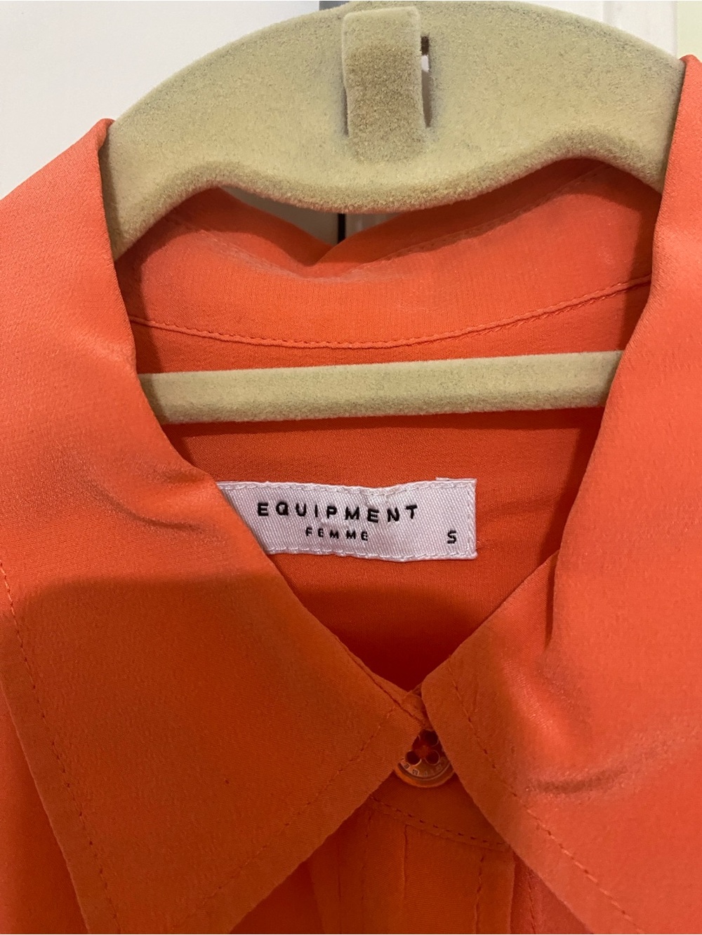 Equipment Orange Silk Button-Up Blouse - Picture 4 of 5